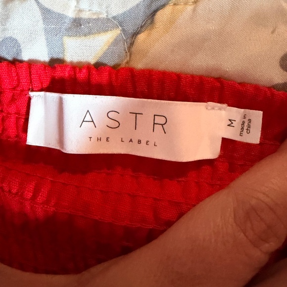 ASTR the Label Izzy Red Spagetti Strap Wide Leg Jumpsuit Romper, Medium - Picture 13 of 15